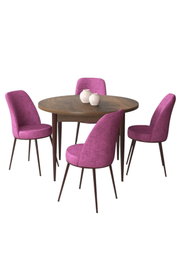 Hanah Home Tor - Baroque, Purple Juego de Mesa y Sillas de Comedor